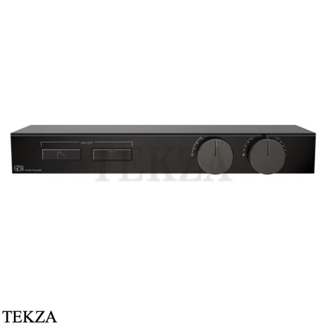 Gessi HI-FI Термостатический смеситель с полочкой, на 2 потока, внешняя часть 63022-706, black хром глянец