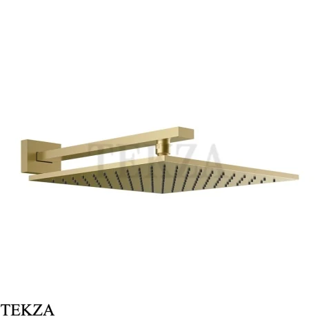 Gessi Rettangolo shower Верхний душ с кронштейном 15185-727, Brushed Brass PVD