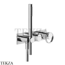 Gessi ANELLO Смеситель для душа 2 потока, с гарнитуром, внешняя часть 63343-031, хром глянец