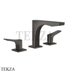 Gessi RILIEVO Смеситель для раковины 3 отверстия, без донного клапана 59012-707, Black Metal Brushed