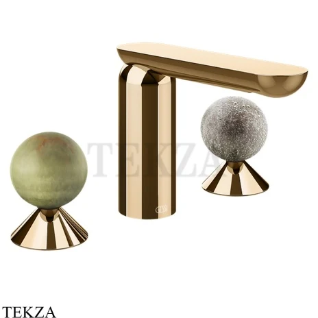 Gessi Perle Смеситель для раковины на 3 отв., без гарнитура 74565-735, бронза глянец