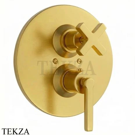 Nicolazzi Monte Croce Термостат для душа, 1-2 потока, внешняя часть, 4909EXTSG27, Satin Gold