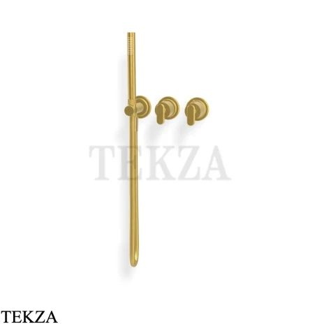 FIMA Carlo Frattini Park Line Термостат для душа, с гарнитуром, внешняя часть F1319WX9OS, brushed gold
