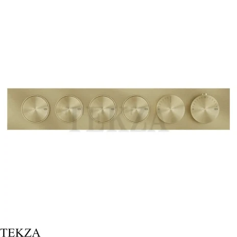 Gessi Origini ACCENT Термостат для душа 4 потока с кнопками, внешняя часть 66226-727, Brushed Brass