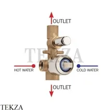 Bossini Встраиваемая часть для механического смесителя на 2 потребителя Z00005000