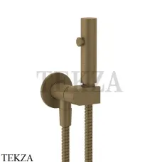 Gessi Гигиенический душ с запорным клапаном, выводом воды и держателем 45124-713, Antique Brass