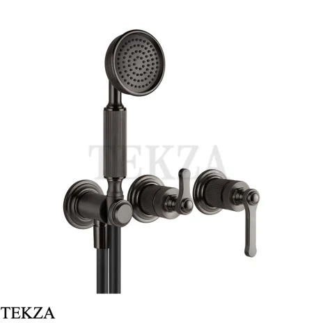 Gessi VENTI20 Смеситель для душа, с гарнитуром внешняя часть 65036-707, Black Metal Brushed PVD