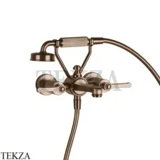 Gessi VENTI20 Смеситель ванна-душ с гарнитуром 65113-708, Copper Brushed