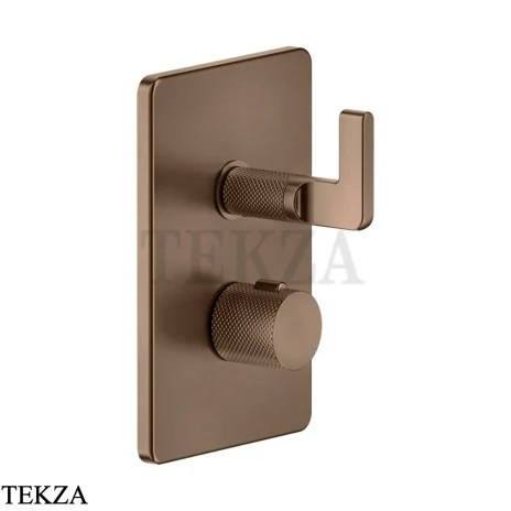 Gessi INCISO SHOWER Термостатический смеситель, 3 потока, внешняя часть 58136-708, Copper Brushed PVD