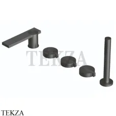 Ritmonio Dot316 Смеситель на борт ванны с гарнитуром PR50EJ201 IBX, Black Stainless Steel