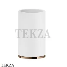 Gessi INCISO accessories Стакан настольный, композит белый 58531-030, Copper глянец PVD