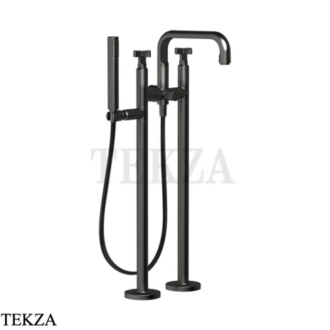 Gessi INCISO+ Смеситель для ванны напольный, внешняя часть 58129-707, Black Metal Brushed PVD
