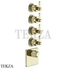 Gessi VENTI20 Термостат для душа, 4 потока, внешняя часть 65210-710, Brass PVD