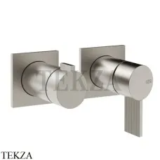 Gessi Inverso RIGATO Смеситель для душа, 2 потока, внешняя часть 73538-149, Finox Brushed Nickel Gessi Inverso RIGATO Смеситель для душа, 2 потока, внешняя часть 73538-149, Finox Brushed Nickel