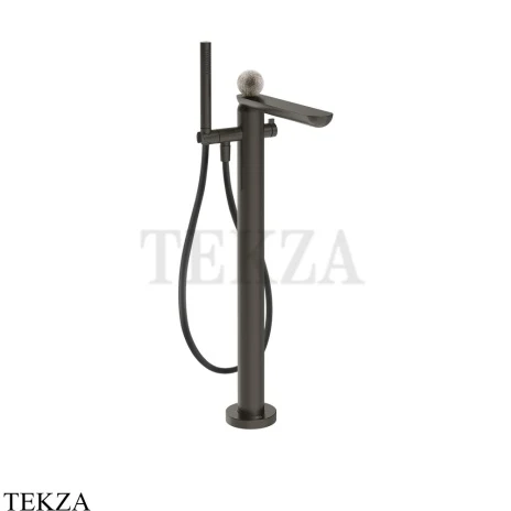 Gessi Perle Смеситель для ванны напольный, внешняя часть 74629-707, black хром Brush