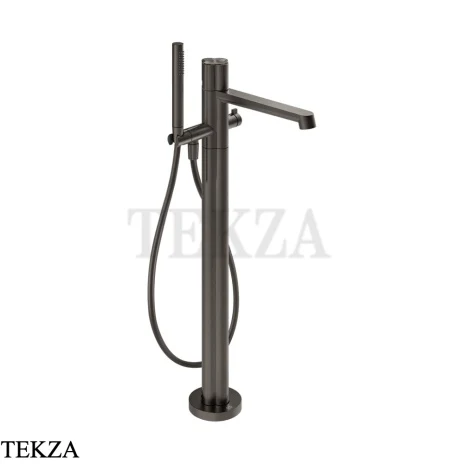 Gessi Ludovica Смеситель для ванны напольный, с гарнитуром 76228-707, black хром Brush