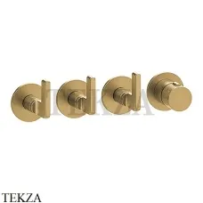 Gessi INCISO SHOWER Термостатический смеситель, 3 потока, внешняя часть 58336-727, Brushed Brass