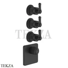 Gessi VENTI20 Термостат для душа, 3 потока, внешняя часть 65206-299, Matte Black