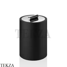 Decor Walther Stone Black DMD S Баночка маленькая для ватных дисков и палочек 0971264, черный матовый-хром глянец Decor Walther Stone Black DMD S Баночка маленькая для ватных дисков и палочек 0971264, черный матовый-хром глянец