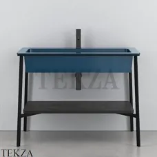 CIELO CATINO Rettangolare Консоль с керамической раковиной, Oltremare-черный