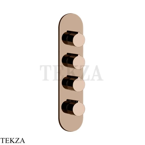Gessi Ingranaggio-Anello Термостат для душа, 3 потока, внешняя часть 43066-030, Copper PVD
