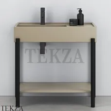 CIELO Plinio 85 Консоль с керамической раковиной и полкой, Avena-черный