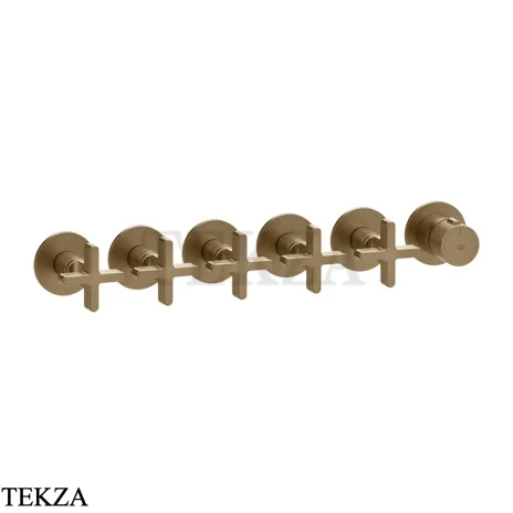 Gessi INCISO SHOWER Термостатический смеситель, 5 потоков, внешняя часть 58440-791, Deep Bronze Br. PVD