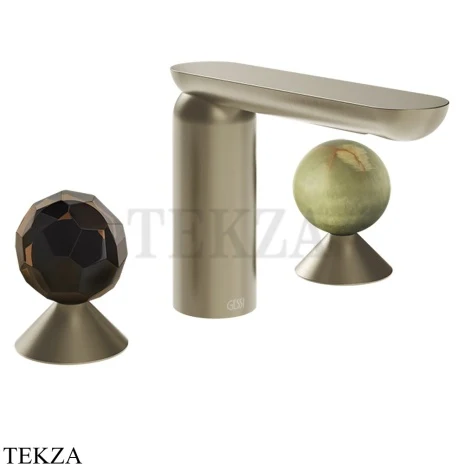 Gessi Perle Смеситель для раковины на 3 отв., без гарнитура 74255-149, нерж. сталь Brush / никель Brushed