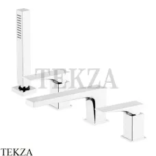 FIMA Carlo Frattini Zeta Смеситель на борт ванны с гарнитуром F3974BS, белый матовый