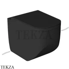 Hatria NEXT Унитаз приставной без ободка A0Y3AY02, сиденье с микролифтом, черный матовый