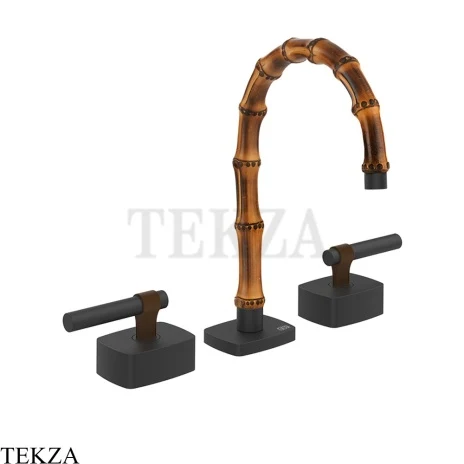 Gessi Jacqueline Смеситель для раковины на 3 отв., без донного клапана 77011-299, черный матовый