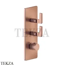 Gessi INCISO WELLNESS Термостат 2 выхода, внешняя часть 58204-708, Copper Brushed