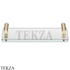 Decor Walther CLUB TAB Поднос-полка стеклянная с ручками 0856182, золото матовое