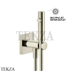 Gessi RILIEVO Гигиенический душ с держателем и выводом воды 59153-720, Nickel PVD
