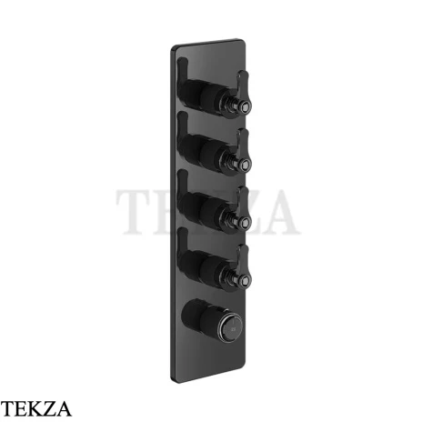 Gessi VENTI20 Термостат для душа, 4 потока, внешняя часть 65208-706, Black Metal PVD