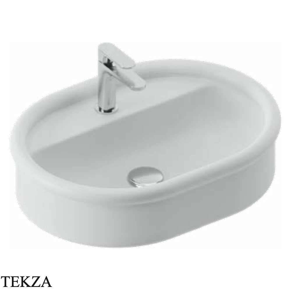 ArtCeram Brera раковина накладная с 1 отверстием под смеситель BRL002 01 00, белый глянец