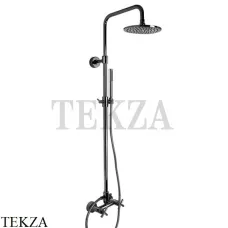 FIMA Carlo Frattini Spillo UP Душевая колонная, 250, двухвентильный смеситель F5305/2CS, Brushed black chrome