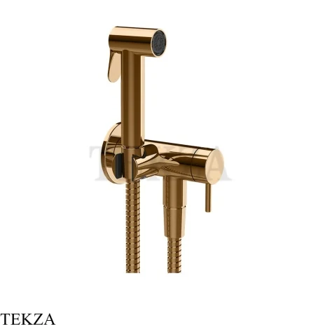 Gessi Incastri Гигиенический душ со смесителем, выводом воды и держателем 45230-735, бронза глянец
