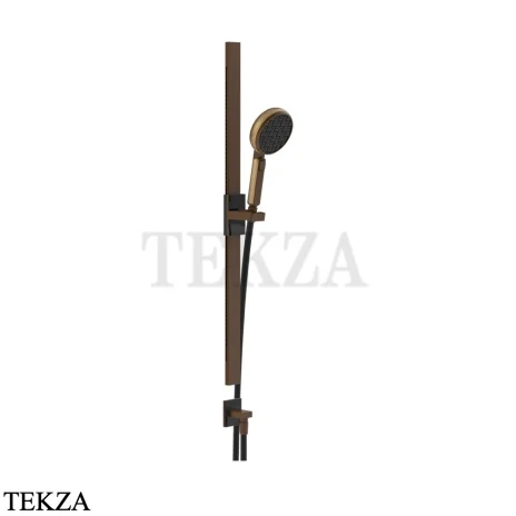 Gessi Haute Culture Shower Штанга в комплекте с душевой лейкой и выводом для воды 57142-845, бронза Dark Brush
