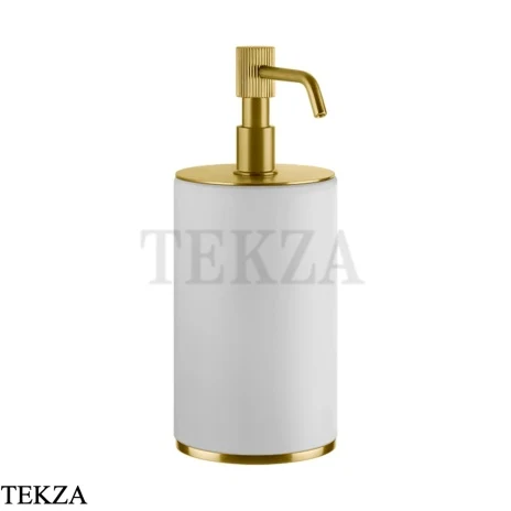 Gessi VENTI20 Дозатор для жидкого мыла настольный белый 65437-716, Gold Br. PVD