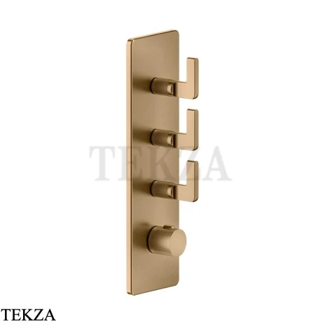 Gessi INCISO WELLNESS Термостат 3 выхода, внешняя часть 58206-726, Warm Steel Br. PVD