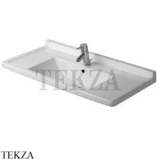 Duravit Starck 3 Раковина подвесная и на тумбу, с переливом 0304800000, белый глянец