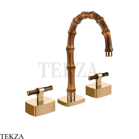 Gessi Jacqueline Смеситель для раковины на 3 отв., без донного клапана 77213-735, бронза глянец