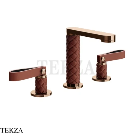 Gessi Pelle Laccetto Смеситель для раковины на 3 отв., без гарнитура, 78414-444, Red Cherry/ Copper PVD