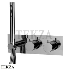 FIMA Carlo Frattini Spillo UP Термостат для душа, 2 потока, с гарнитуром, внешняя часть F3049WX3CN, Black chrome