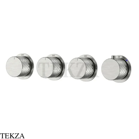 Boheme Stick Diamond Термостат для ванны, 5 потоков, 124-T-5-NB.1, nickel brush