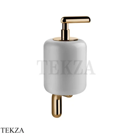 Gessi Goccia Дозатор для жидкого мыла, белая керамика 38013-735, Warm Bronze PVD
