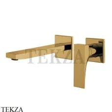 FIMA Carlo Frattini Zeta Смеситель для раковины, с донным клапаном F3971NLX8OS, Brushed gold