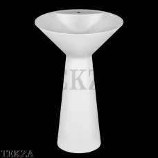 Gessi CONO Раковина напольная из Cristalplant, слив в стену, с 1 отверстием 45907-521, белый матовый (снято с производства)