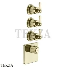 Gessi VENTI20 Термостат для душа, 3 потока, внешняя часть 65206-710, Brass PVD